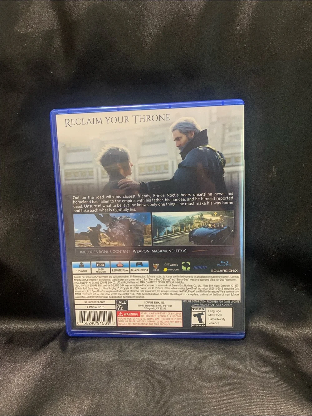 FINAL FANTASY XV Day One Edition PS4 Video Game Rated T EUC